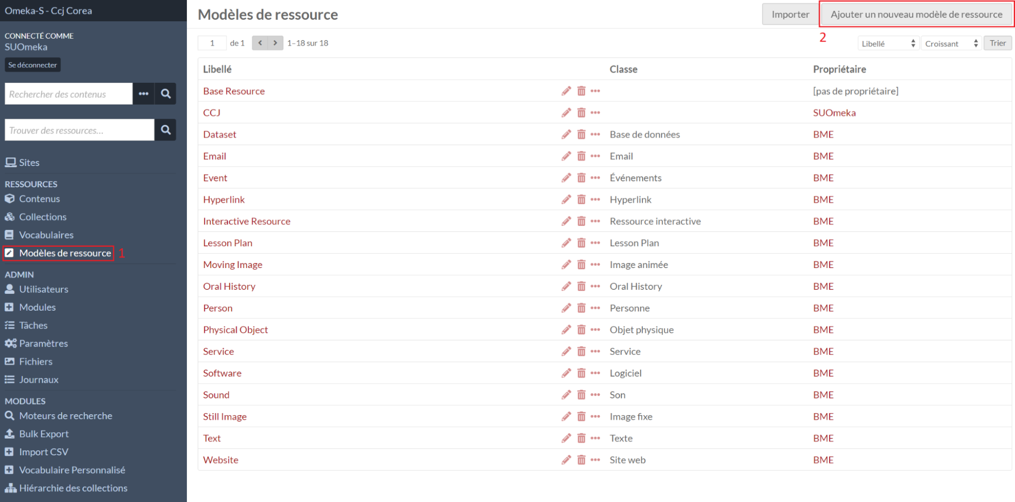 Création d'un modèle de ressource