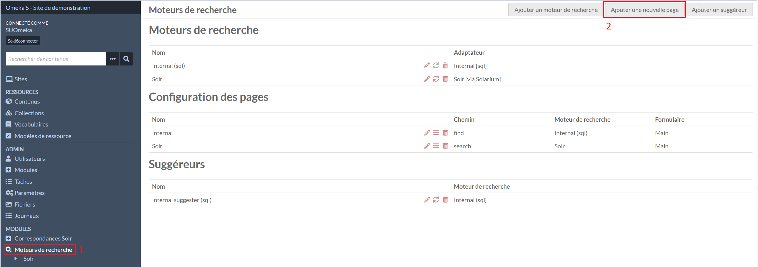 Création d'une page de résultats