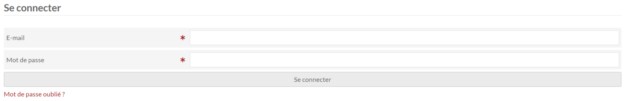 Formulaire de connexion