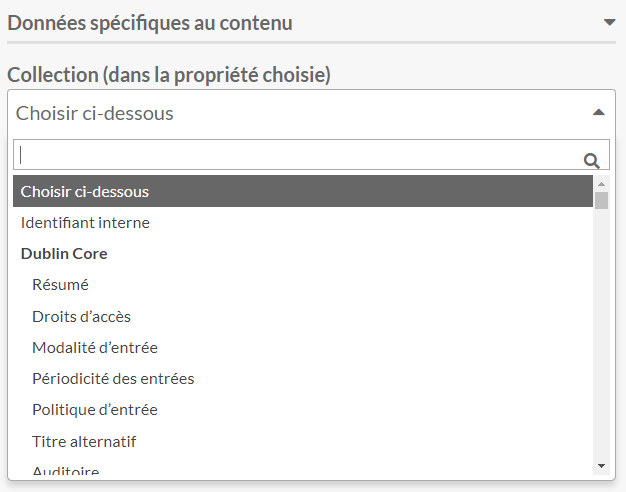 Mappage de données spécifiques au contenu