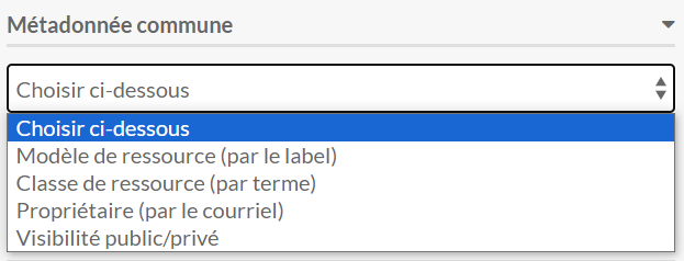 Mappage de métadonnée commune
